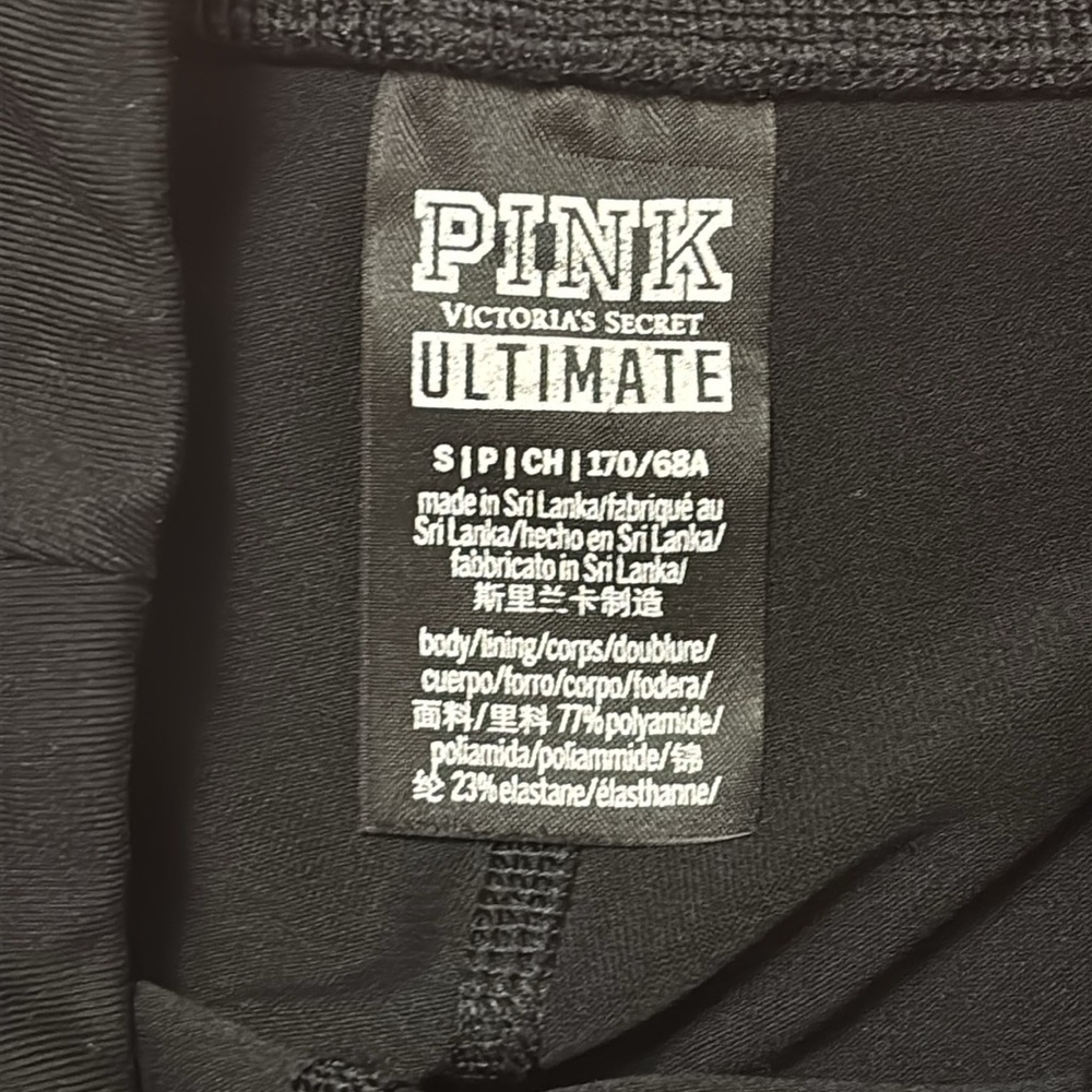 Pink Black Leggings with Gold Accents - Picture 8 of 9
